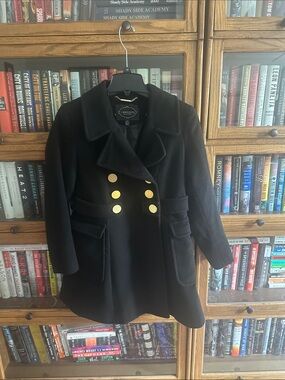 1 Madison Black Pea Coat with Gold Buttons